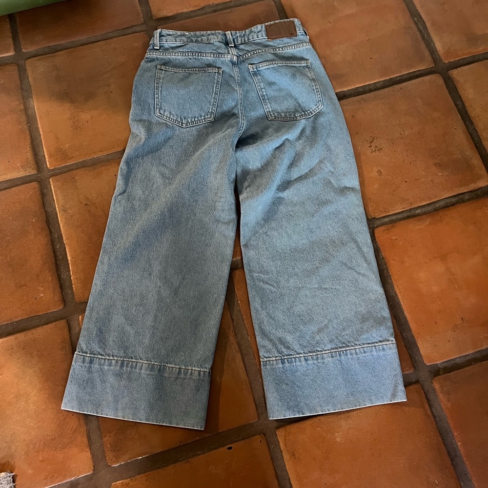 Zara Denim Wide-Leg Jeans in Light Blue